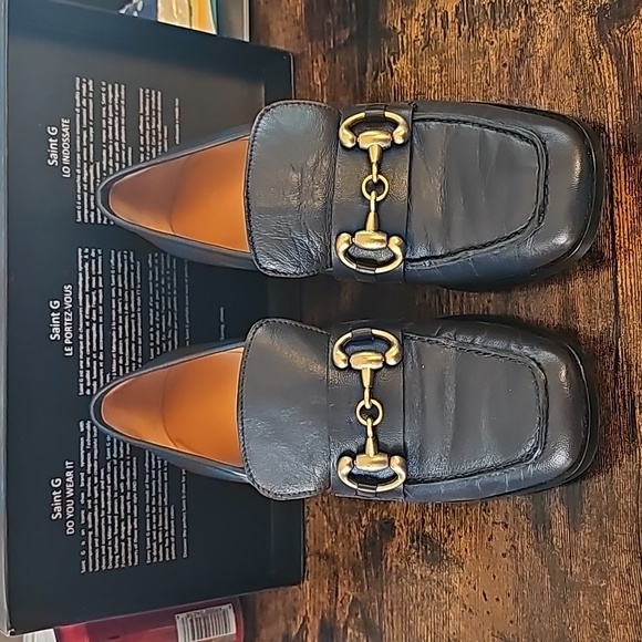 Saint G Navy Blue Leather Loafers (38/7.5) - Picture 2 of 6